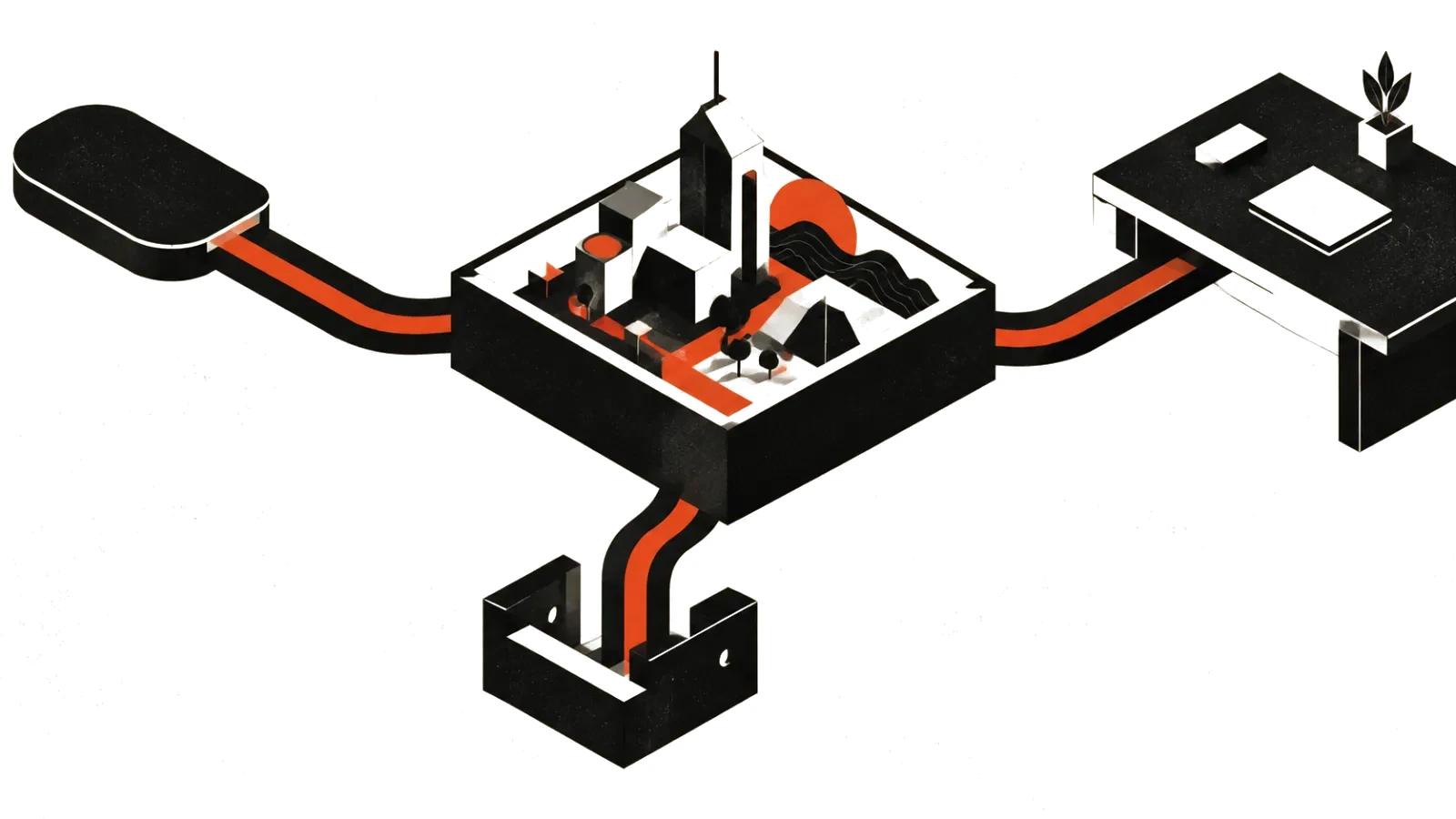 Three entrances into one frame: app, API and studio lead to the Gemini video generator
