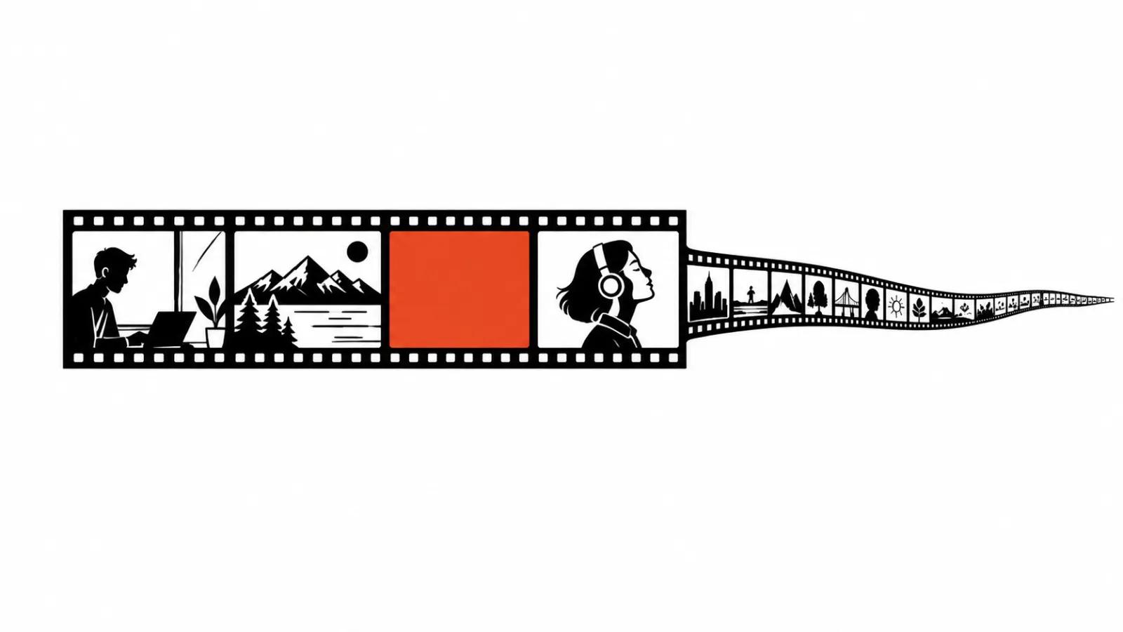 Four seconds of frames stretch into a long ribbon of stitched fragments