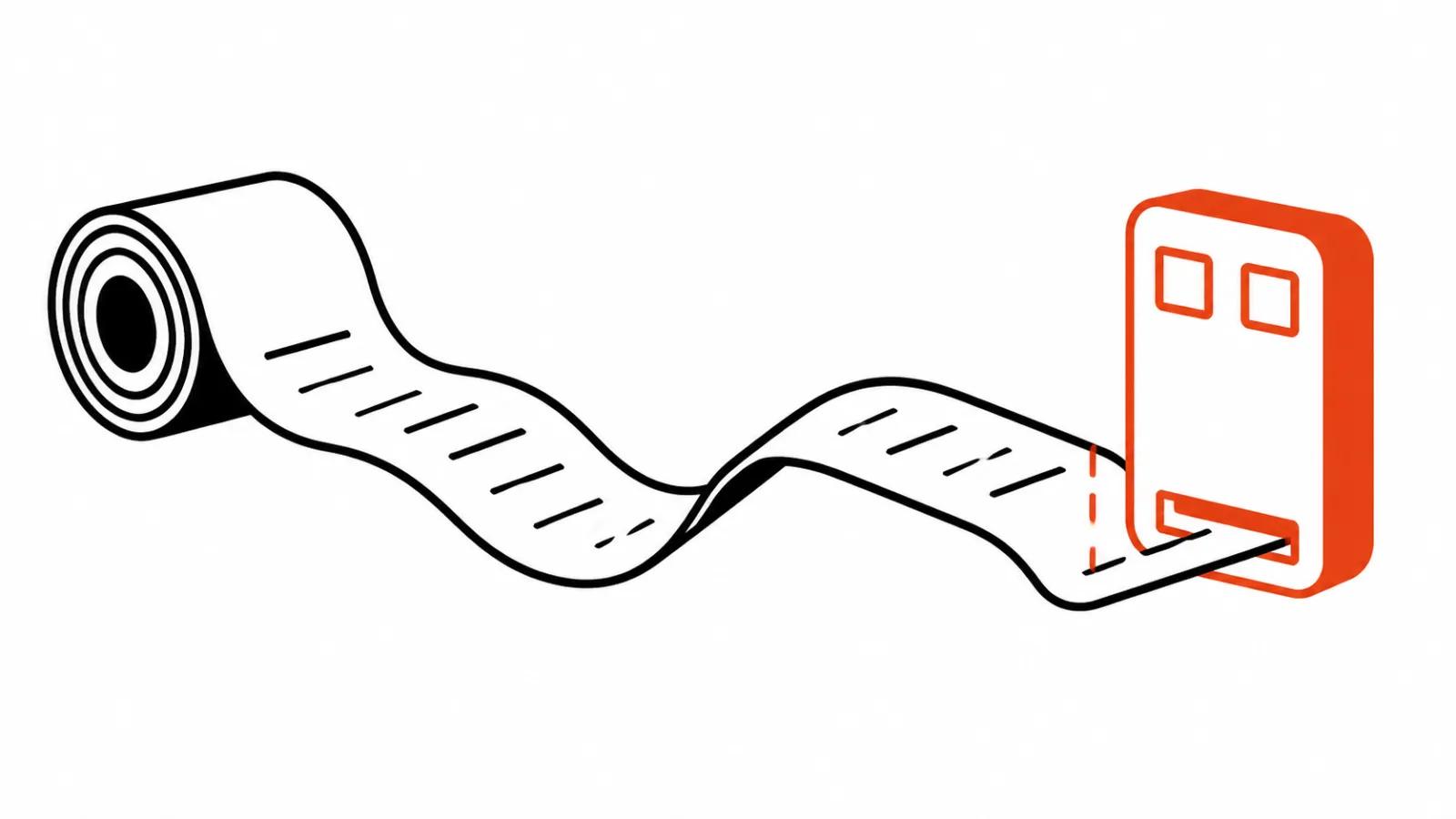 A roll of process folds into a panel with two inputs: the studio sells a tool