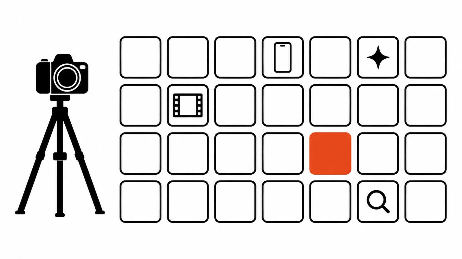 A month grid filled with video formats: a four week content plan