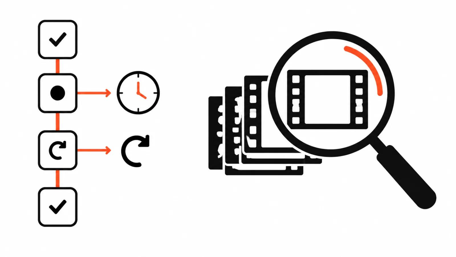 Four brief questions and a magnifier over a stack of reels: what to check before signing
