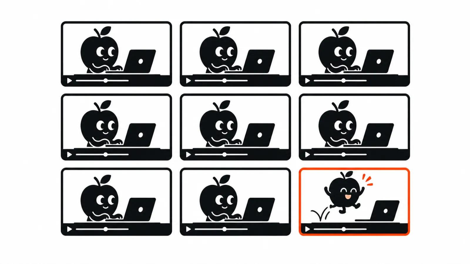 A grid of identical clips and one with a story: the risk of a repetitive format